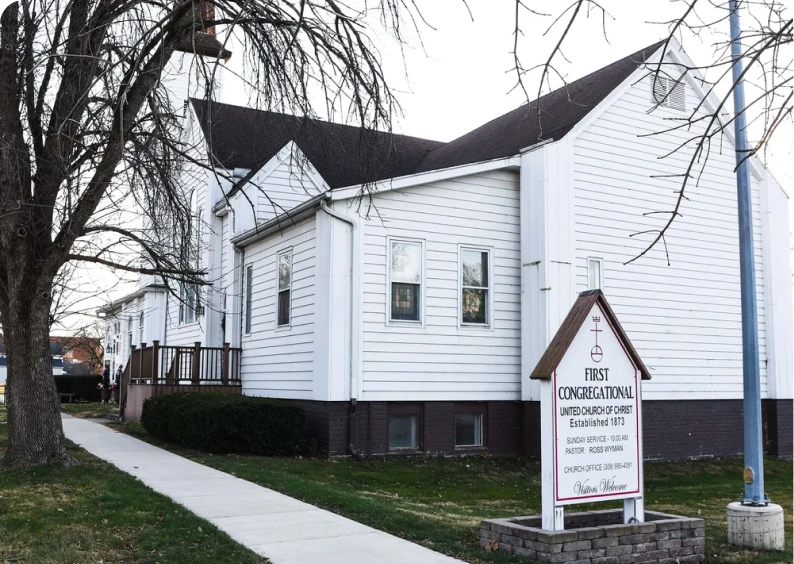 Side view of a small church