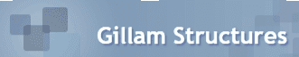 Gillam Structures company logo on blue background