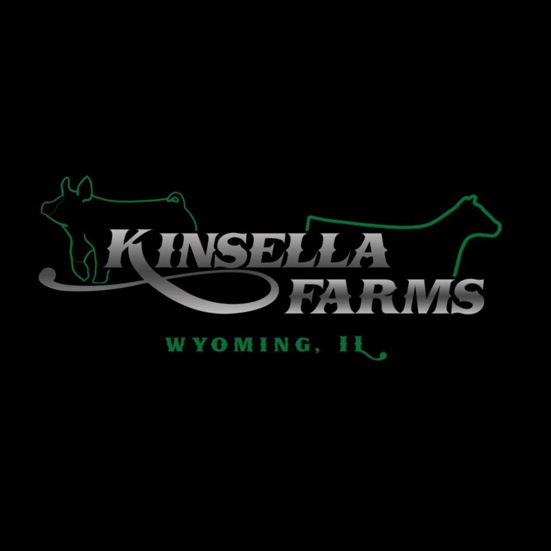 Kinsella Farms logo with pig and cow outlines