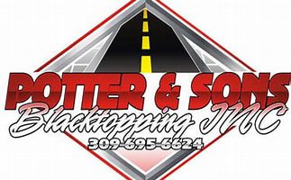Potter & Sons Blacktopping logo with road