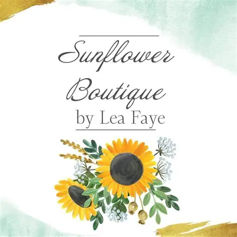 Sunflower Boutique logo with watercolor sunflowers