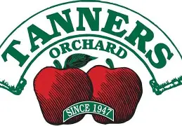 Tanners Orchard logo with two red apples